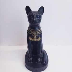 Egyptian Cat Staue Figure 11" Resin